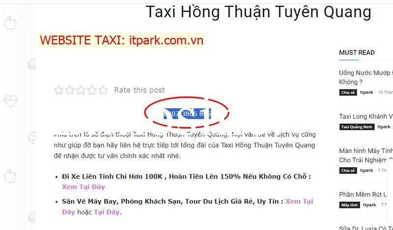 17 Hãng taxi Tuyên Quang giá cước rẻ số điện thoại tổng đài
