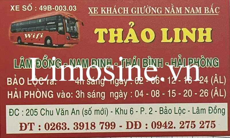 Nhà xe Thảo Linh: Số điện thoại đặt vé xe Bảo Lộc Hải Phòng