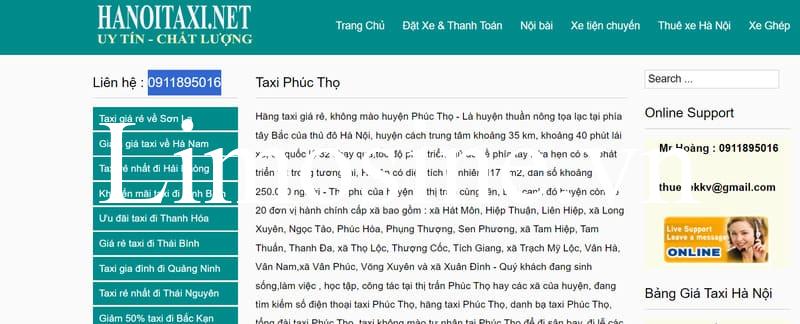 Top 12 Hãng taxi Phúc Thọ Hà Nội số điện thoại tổng đài 24/24